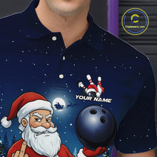 Load image into Gallery viewer, Custom Funny Christmas Bowling Men Polo Shirts, Xmas Santa Bowling Team Outfit IPHW10094