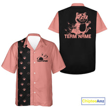 Load image into Gallery viewer, Custom Retro 50S Cat Bowling Button Up Shirt Men And Women, Vintage Cat Bowling Shirt IPHW10096