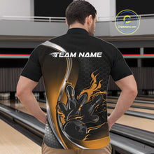 Load image into Gallery viewer, Custom Yellow Flame Bowling Men Jerseys, Bowling Team League Shirt Bowlers Jerseys IPHW11302