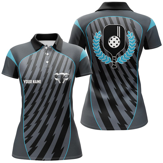 Custom Blue Pickleball Polo Shirts For Women, Outdoor Pickleball Jerseys IPHW8199