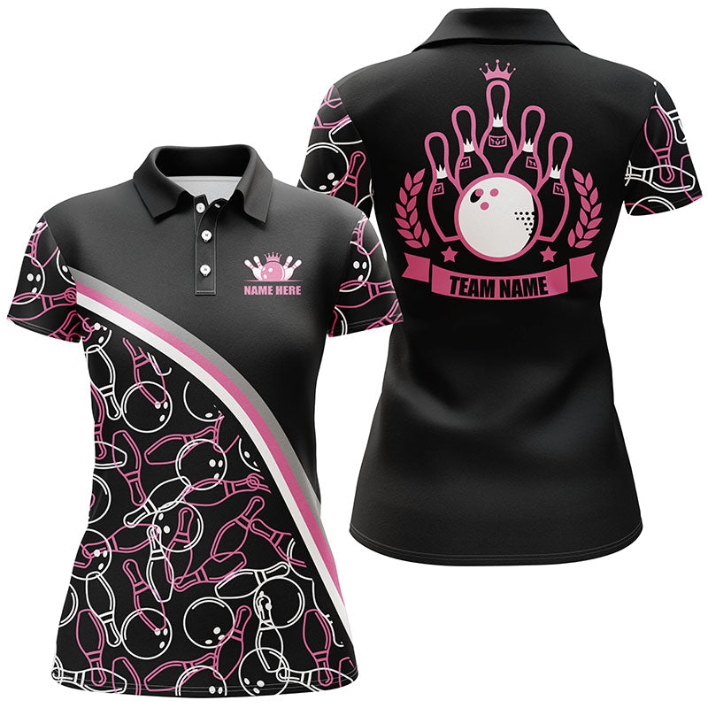 Custom bowling shirt for women – personalized team jersey front view