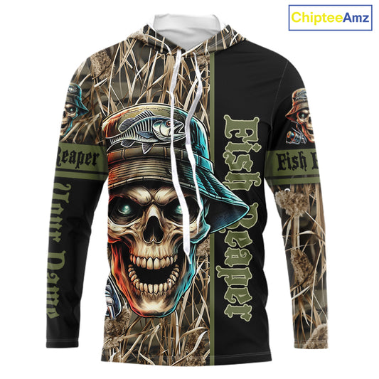 Fish Reaper Camo Customize Name 3D All Over Printed Fishing Shirts, Personalized Gifts NQS212