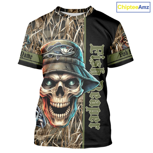 Fish Reaper Camo Customize Name 3D All Over Printed Fishing Shirts, Personalized Gifts NQS212