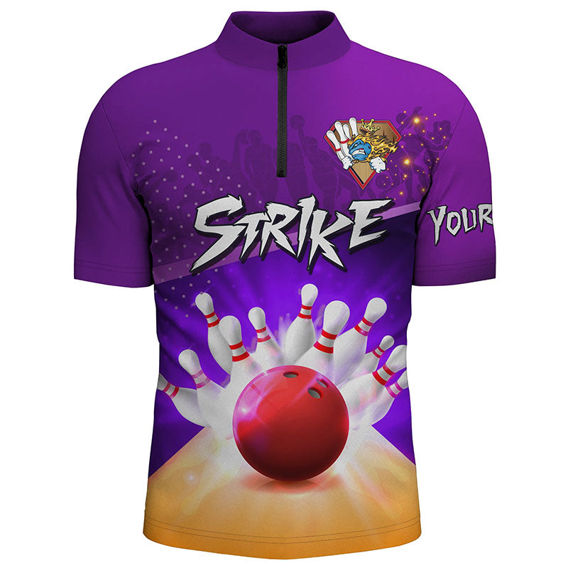 Custom bowling shirt for men – personalized team jersey front view