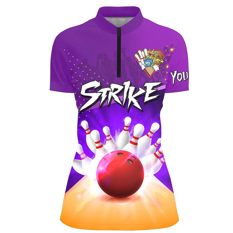 Custom bowling shirt for women – personalized team jersey front view