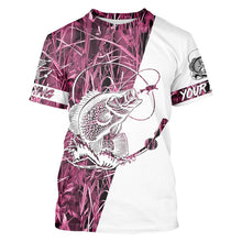 Load image into Gallery viewer, Crappie Fishing Pink Camo Custom Name 3D All Over Printed Shirts Personalized Fishing gifts NQS347