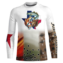 Load image into Gallery viewer, Texas Slam Redfish, Speckled Trout, Flounder fishing Texas Flag custom name 3D Fishing shirts NQS466