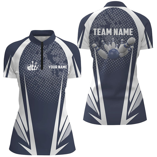 Custom bowling shirt for women – personalized team jersey front view