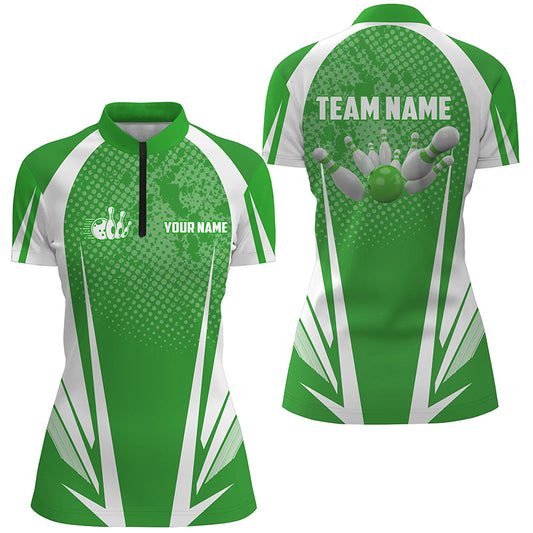 Custom bowling shirt for women – personalized team jersey front view