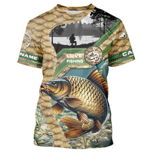 Load image into Gallery viewer, Carp Fishing Custom name All over print shirts - personalized fishing gift for men, women and kid - NQS487