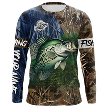 Load image into Gallery viewer, Crappie Fishing camo fishing team shirts, custom Performance Long Sleeve fishing shirts - NQS1260