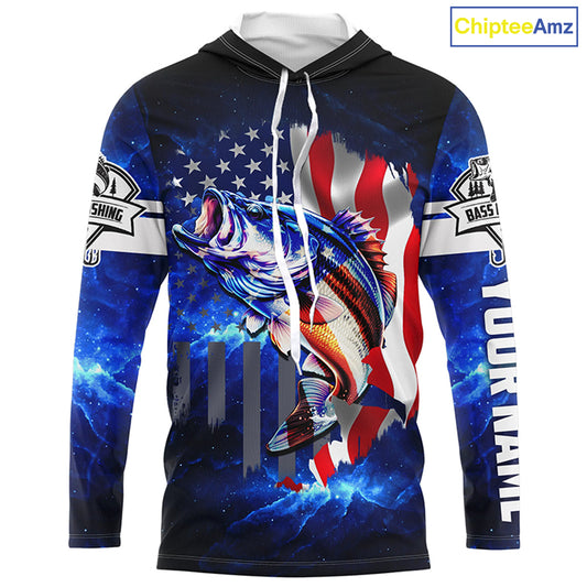Bass Fishing 3D American Flag patriotic Customize Bass fishing jerseys - personalized fishing gift NQS387