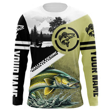 Load image into Gallery viewer, Walleye Fishing performance fishing shirt UV protection customized name long sleeves fishing apparel NQS1268