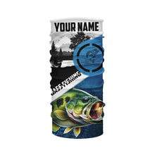 Load image into Gallery viewer, Largemouth Bass Fishing Blue performance fishing shirt custom name long sleeves NQS1269