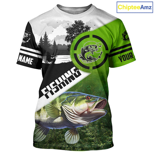 Largemouth Bass fishing Customize All Over Printed Shirts For Men And Women Personalized Fishing Gift NQS241