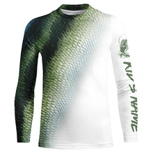 Load image into Gallery viewer, Bass Fishing green Scale Customize Name 3D performance fishing Shirts NQS1384