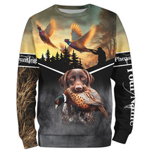 Load image into Gallery viewer, Pheasant hunting dog German Shorthaired Pointer Custom Name 3D All over print hunting camo Shirts NQS1742