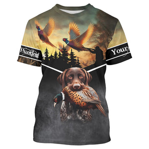 Pheasant hunting dog German Shorthaired Pointer Custom Name 3D All over print hunting camo Shirts NQS1742