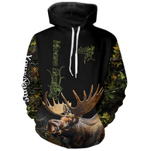 Load image into Gallery viewer, Moose Hunting Green Camo 3D All Over print shirts personalized hunting apparel NQS534