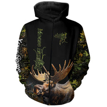 Load image into Gallery viewer, Moose Hunting Green Camo 3D All Over print shirts personalized hunting apparel NQS534