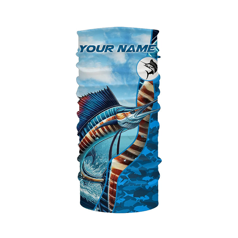 Sailfish saltwater fishing Custom sea blue camo UV Protection Fishing shirts, sailfish fishing Jerseys NQS5630