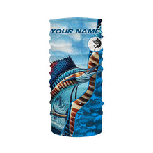 Load image into Gallery viewer, Sailfish saltwater fishing Custom sea blue camo UV Protection Fishing shirts, sailfish fishing Jerseys NQS5630