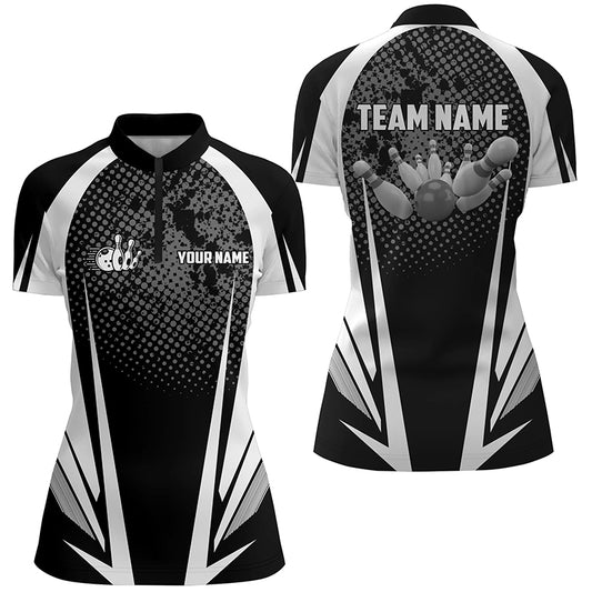 Custom bowling shirt for women – personalized team jersey front view