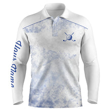 Load image into Gallery viewer, Mens golf polo shirts custom name white golf shirts, team golf tops for mens NQS5659