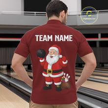 Load image into Gallery viewer, Retro Red argyle pattern Christmas Santa Bowling shirts For Men custom bowling team jerseys Outfits NQS10994