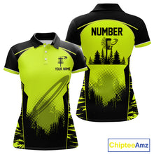 Load image into Gallery viewer, Black and Green camo Disc Golf Shirts custom name and number team disc golf outfits NQS11201