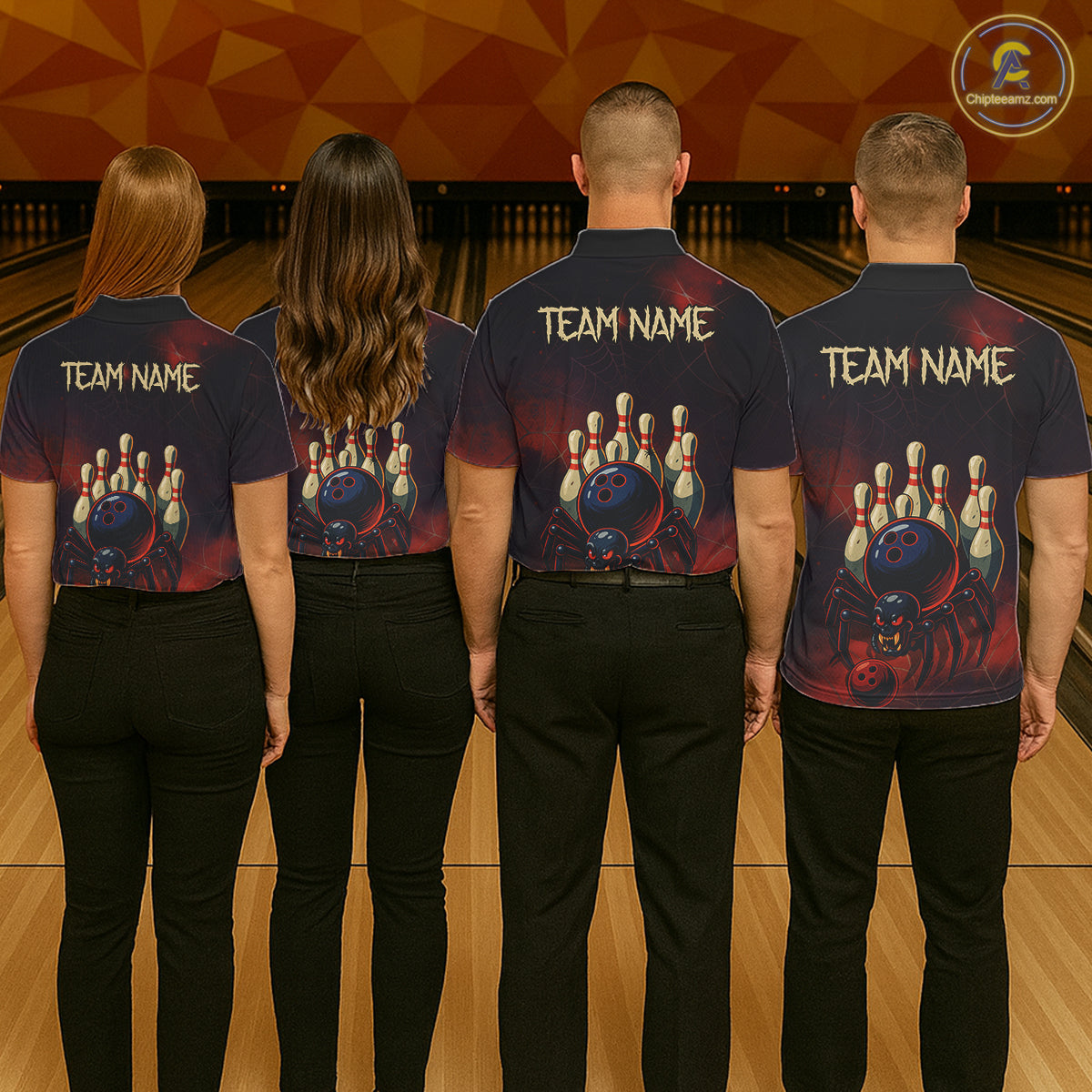 Personalized Funny Angry Spider Bowling Team Polo, 1/4 Zip Shirts For Women, Spider Bowling Jerseys NQS11204