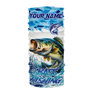Bass fishing Blue ocean camo Custom UV protection fishing long sleeve shirt, Bass Fishing jerseys NQS9341