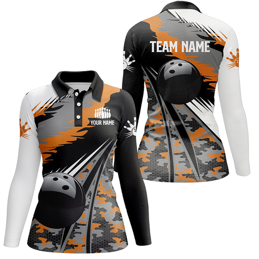 black personalized bowling shirt for women – custom name design side view