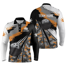 Load image into Gallery viewer, black personalized bowling shirt for bowling – custom name design side view