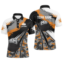Load image into Gallery viewer, Custom black bowling shirt for bowling – personalized team jersey front view