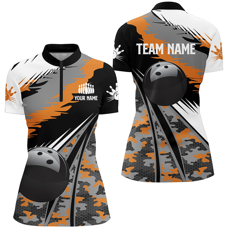 Custom bowling shirt for women – personalized team jersey front view