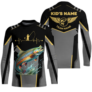 Personalized Black Brook trout Fishing jerseys, Team trout Fishing Long Sleeve tournament shirts NQS6320