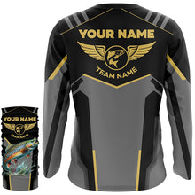 Load image into Gallery viewer, Personalized Black Brook trout Fishing jerseys, Team trout Fishing Long Sleeve tournament shirts NQS6320