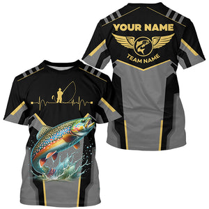 Personalized Black Brook trout Fishing jerseys, Team trout Fishing Long Sleeve tournament shirts NQS6320