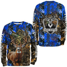 Load image into Gallery viewer, Deer Hunting big game blue camo Grim Reaper Custom Name 3D All over print shirts gifts for Hunters NQS4291