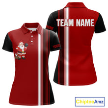 Load image into Gallery viewer, Retro Black &amp; Red Christmas Santa Bowling shirts For Women custom bowling team jerseys Bowler Outfits NQS11011