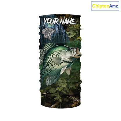Crappie Fishing green camo Custom name Performance Long Sleeve UV protection fishing shirts for men NQSD92