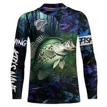 Load image into Gallery viewer, Crappie Fishing blue camo fishing team crappie Custom name Long Sleeve UV protection fishing shirts NQSD93