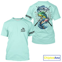 Load image into Gallery viewer, Personalized offshore Fishing jerseys, Mahi mahi, Wahoo, Tuna tournament fishing shirts | Light Green NQS11219