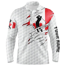 Load image into Gallery viewer, Mens golf polo shirt Canadian flag patriot custom name white golf balls shirts NQS7034