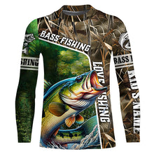 Load image into Gallery viewer, Personalized Bass Fishing Shirts, Love Fishing Camo 3D All Over Printed Shirts NQS210