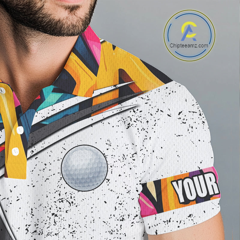 Mens golf polo shirts colorful pattern custom team golf shirts, golf tops for men NQS10088