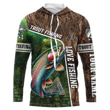 Load image into Gallery viewer, Personalized Rainbow trout Fishing Shirts, Love Fishing Camo fish on 3D All Over Printed Shirts NQS5902