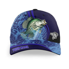 Load image into Gallery viewer, Crappie fishing blue camo Custom fishing hat Unisex Fishing Baseball freshwater Angler fishing cap NQS11022