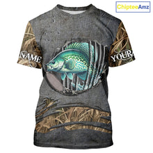 Load image into Gallery viewer, Crappie fishing camo metal grunge pattern Custom Crappie fishing shirts tournament fishing jerseys NQS11032